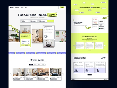 Arbio - booking apartment website airbnb apartment b2b booking clean minimal property realestate webdesign webflow website