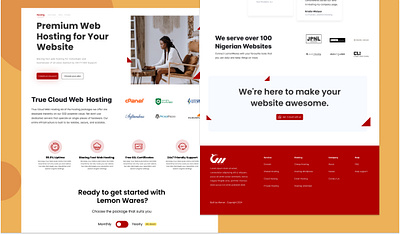 Web Hosting Landing Page agency branding design illustration landing page logo ui uiux ux web design