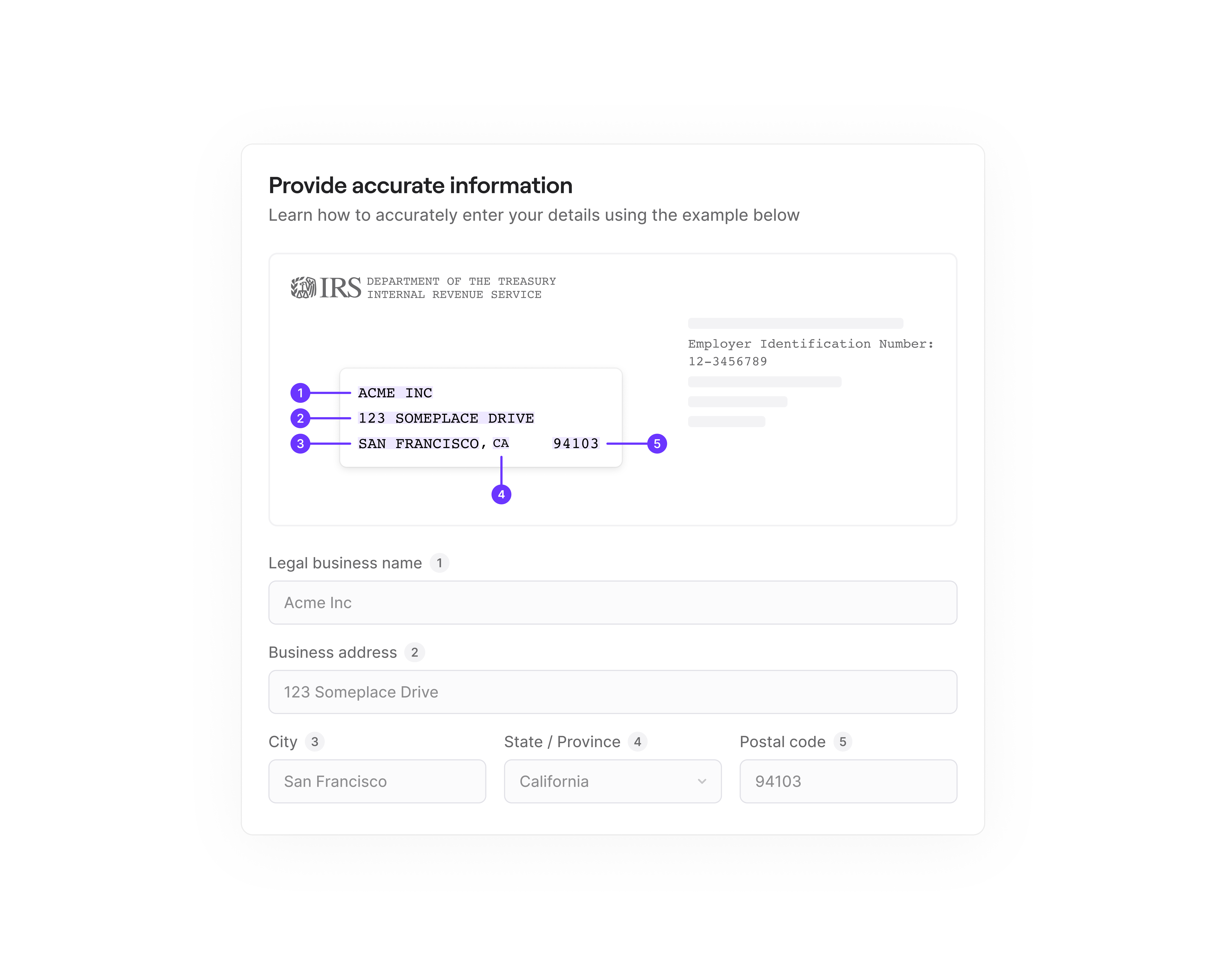 Form instructions