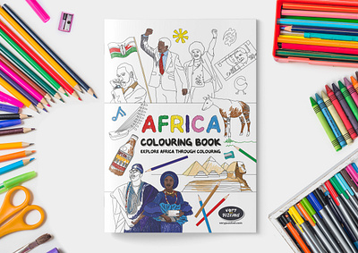 Colouring book about Africa education graphic design illustration ui