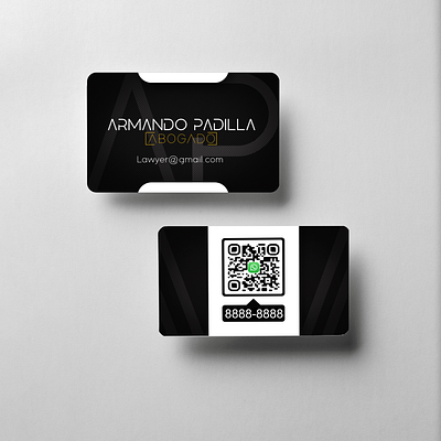 Tarjeta de Presentación - APB black buisness card gold graphic design minimal