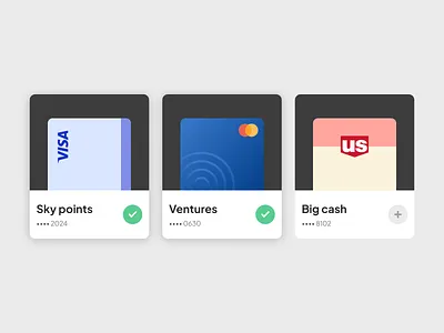 Credit Card Selection checkout component credit card dailyui 002 figma fintech flat design selection ui design