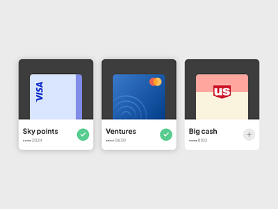 Credit Card Selection checkout component credit card dailyui 002 figma fintech flat design selection ui design