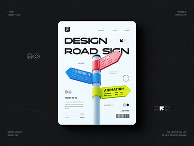 Design road sign 3d design graphic design illustration vector vectorto3d