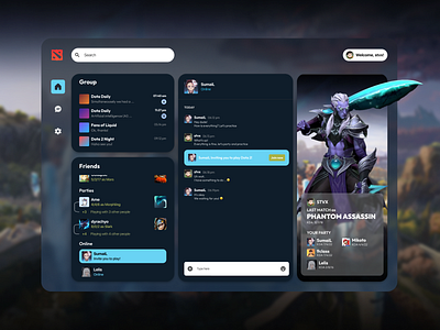 Dota 2 Messenger - Desktop App desktopapp desktopdesign figma gameinterface productdesign ui uiux ux webdesign