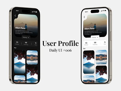 User Profile - Daily UI #006 daily ui figma minimalist mobile app design profile simple ui design uiux uiux design user profile