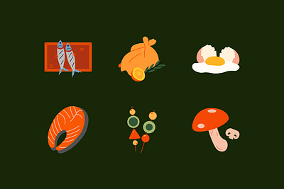 Organic Food Flat Illustrations canva