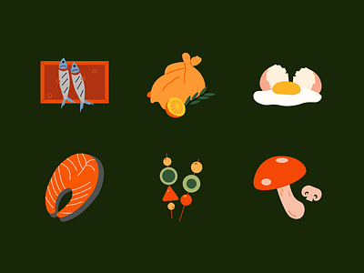 Organic Food Flat Illustrations canva