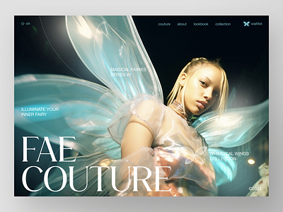 FAE COUTURE - Fashion Collection Landing Page carousel collection ecommerce fairy fashion fashion collection grid illustration landing page uiux web web design
