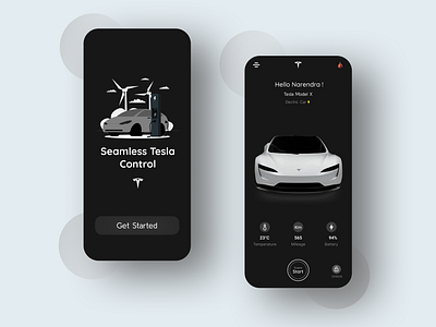 Tesla Car app UI app design graphic design illustration logo ui ux