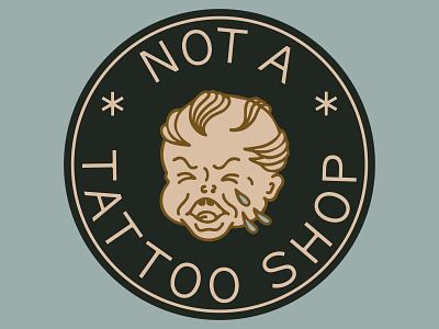 Not A Tattoo Shop arkansas baby badge crying design flash flat hunter oden illustration lockup logo tattoo traditional vintage