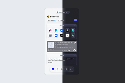 Mobile dashboard light/dark app clean ui dark mode dashboard ios mobile ui product design saas ui ui design widget