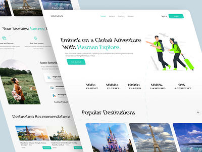 Travel Landing Page - Hasman landing landing page page travel ui