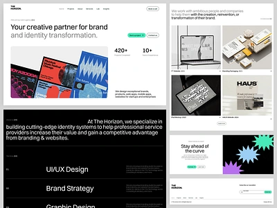 The Horizon - Creative Agency Landing Page agency branding agency landing page agency website clean creative creative agency creative direction creative portfolio digital agency figma framer landing page landing page design marketing agency popular shot studio ui design uiux web design webflow