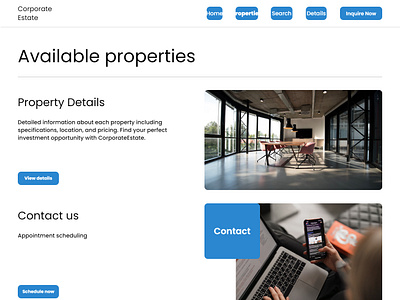 Corporate Real Estate Business UI Design corporate real estate solutions corporate real estate ui digital workspace intuitive navigation modern ui design professional uiux property management interface real estate dashboard real estate tech ui ui design portfolio user experience design