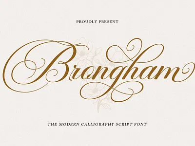 Brongham branding calligraphy cards design elegant font illustration modern wedding