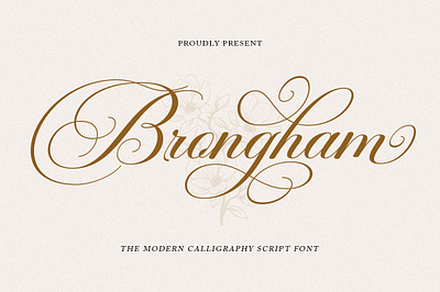 Brongham branding calligraphy cards design elegant font illustration modern wedding