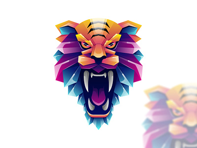 Tiger Illustration Colorful Logo 3d animation branding graphic design logo motion graphics