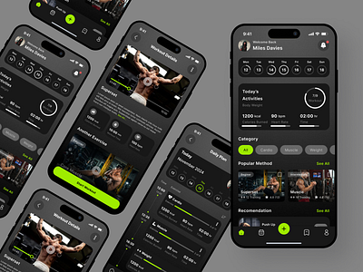 Fitness & Workout Mobile App - UmarFit berotot fitness mobile mobile app ui workout