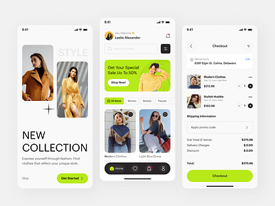Fashion Store - Mobile App UI Design app clothes collection design ecommerce fashion fashion store mobile mobile app design ui