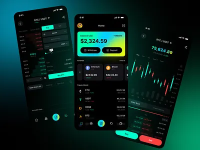 Crypto Mobile App crypto app crypto designer crypto mobile app crypto platform crypto ui crypto ui ux cryptocurrency dark mode design financial e wallet mobile app web3 mobile trading stock trading trading app trading platform trading tools trading ui ui trading ux trading web3