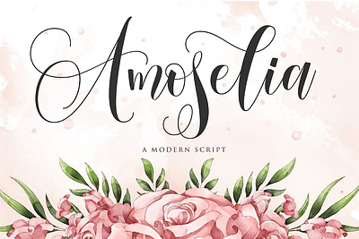 Amoselia - Beauty Script Fonts editable template