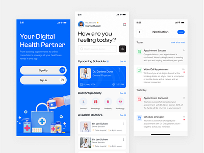 Online Doctor Appointment Mobile App app design appointment checkup design doctor doctor appointment app health medical app mobile mobile app online ui