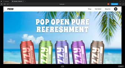 Fizzy (Canned Soda website) 3d 3d animation animation branding can product design figma motion graphics soda can website ui uidesign uiux