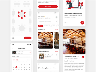 Booking Restaurant Tables Mobile App app booking restaurant tables clean design mobile mobile design moderns online booking restaurant service tables ui