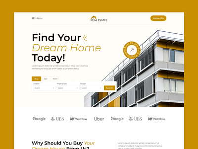 Real Estate Landing Page Design appartment clean design dream home home house landing page modern design property real estate design real estate landing page design ui web ui website