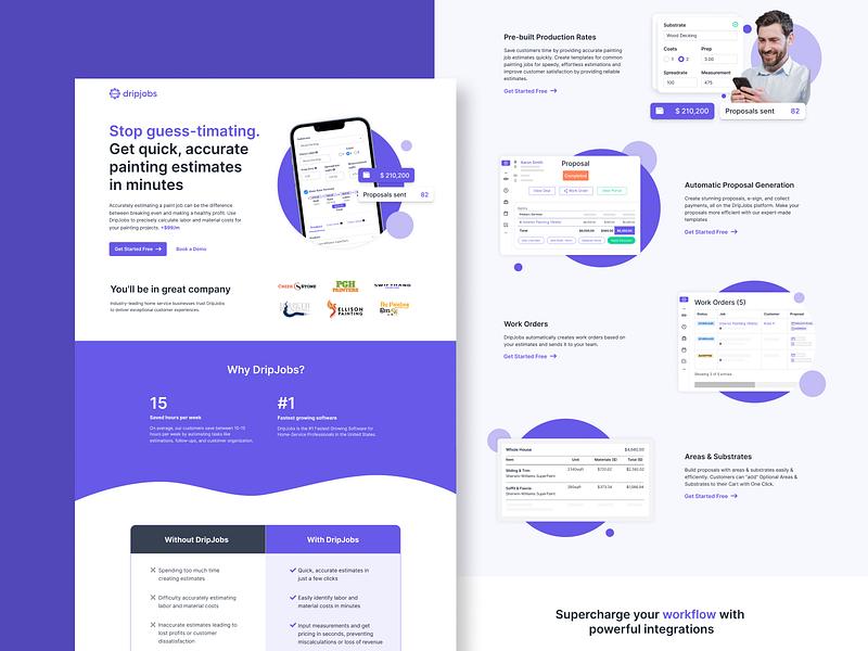 Dripjobs - Landing Page Design cro