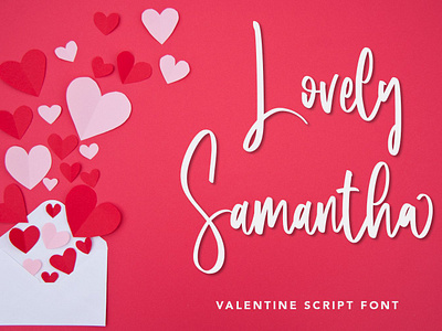 Lovely Samantha - Valentine Script Font editable template