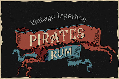 Pirates rum vintage typeface Font 3d animation graphic design motion graphics