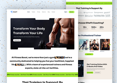 Fitness Coaches Landing Page branding design home page landing landing page minimal website ui ui design ux website weight loss