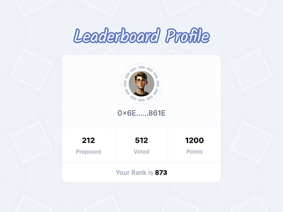 Leaderboard Profile blockchain design leaderboard ui ux web3 webdesign