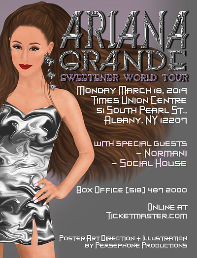 Ariana Grande concert poster 2019 ariana grande branding concert poster digital art event poster gig poster graphic art graphic design illustration