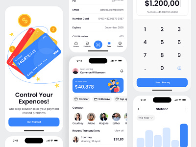 Finance Mobile App app asset bank card clean design e wallet finance graphic design infoice manage money payment popular product deign tranfers ui