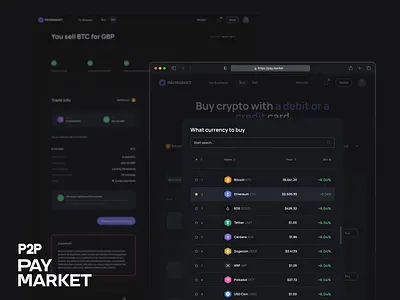 P2P p2p sell crypto ui ux