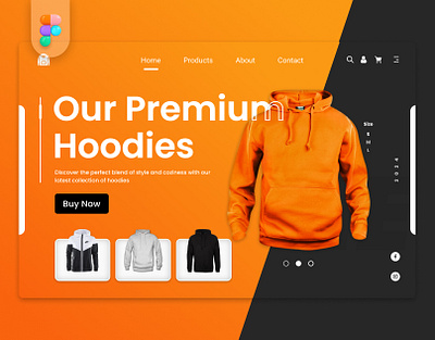 Hoodie website - Hero Section Design In Figma adobe xd branding e commerce figma graphic design hero section design in figma landing page design ui ui design web ui websites