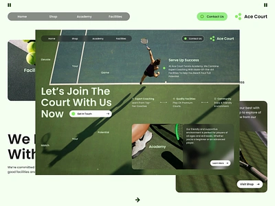 Ace Tennis - Tennis Academy agency brand identity branding design design trend figma graphic design illustration light minimalism mockup services simple sport tennis ui ux web web design