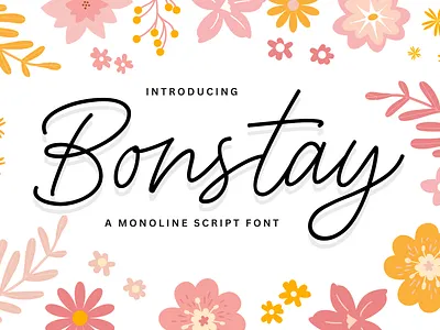 Bonstay - A Monoline Script Font signature