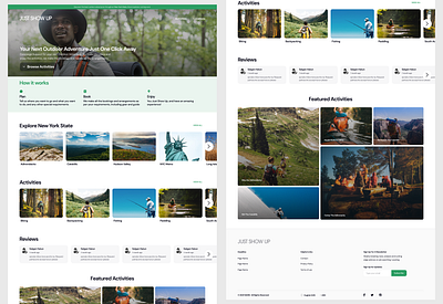 Camping and Activity Website Design booking website camping website outdoors website ui ux website design