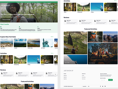 Camping and Activity Website Design booking website camping website outdoors website ui ux website design