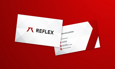 Reflex Business Card aesthetic business card creative logo logo design red simple sports white