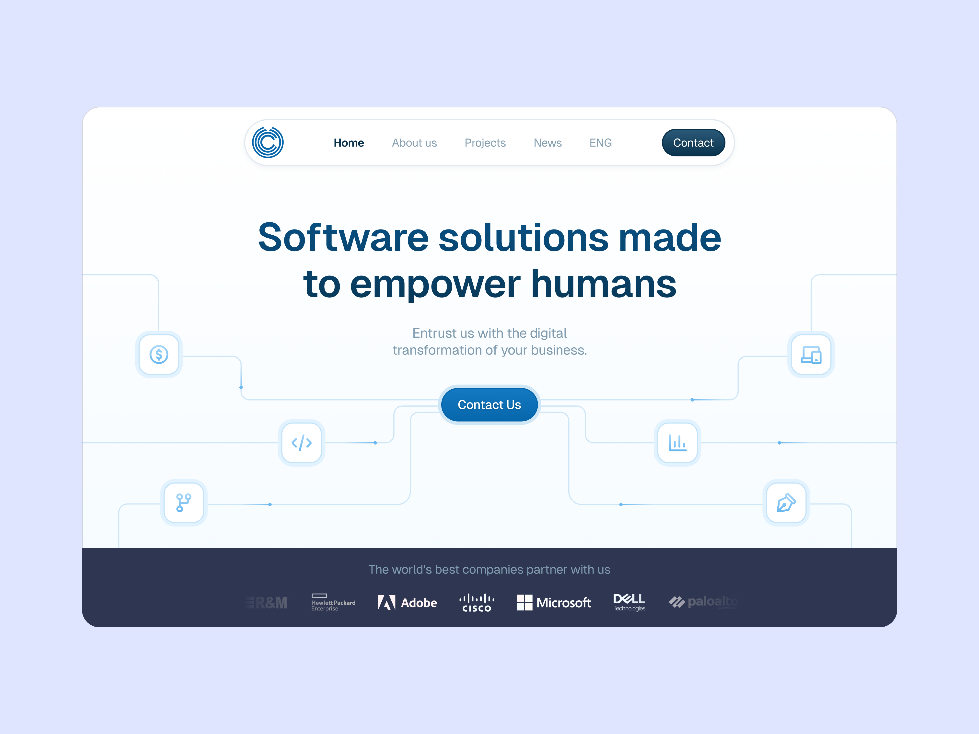 Software Developer Landing Page blue landing page minimal minimalism tech ui ux web design website
