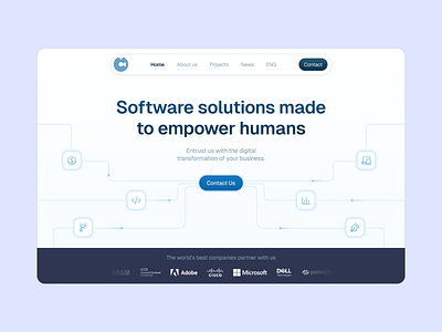 Software Developer Landing Page blue landing page minimal minimalism tech ui ux web design website