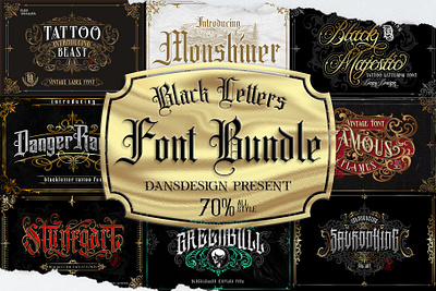 Dans Blackletter Font Bundle editable template