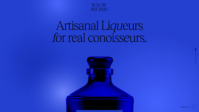 Liquore Artigianale - landing page 3d 3d website design landing page motion graphics typhography ui