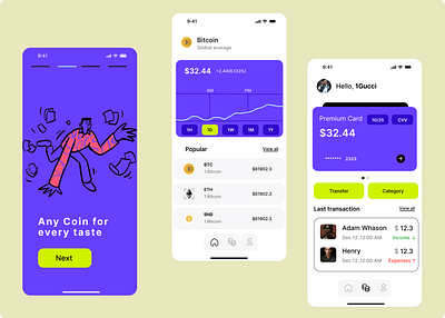 Bit - Coin Trade Mobile App ui