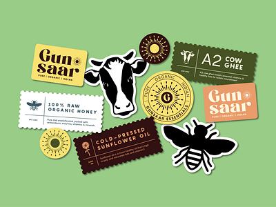 Wholesome Play on a Wholesome Brand: Stickers for Gunsaar brandidentity creativestickers gunsaar localpride modernwellness organicliving playfuldesign sustainablefarming visualidentity wholesomeliving